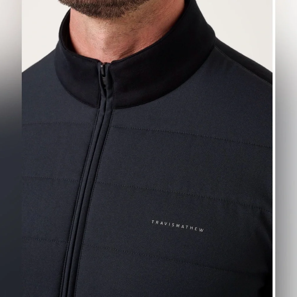 Travis Matthew‎ Point Of Sail Men's Black Quilted Jacket Size Large